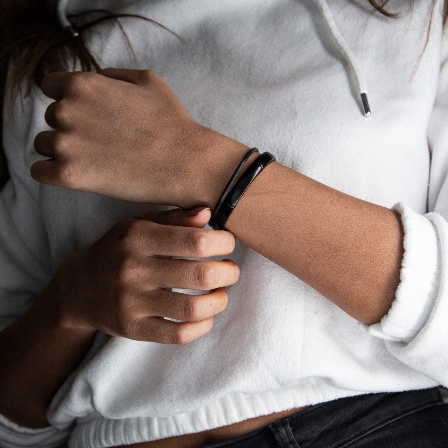 Balance Band™ Croc-Black – Handgefertigt mit Naturbernstein