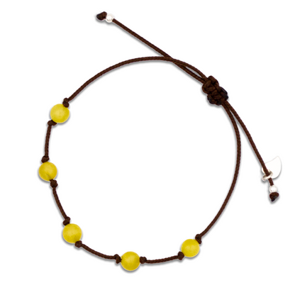 Cream white natural amber bracelet – Available with black or brown strap