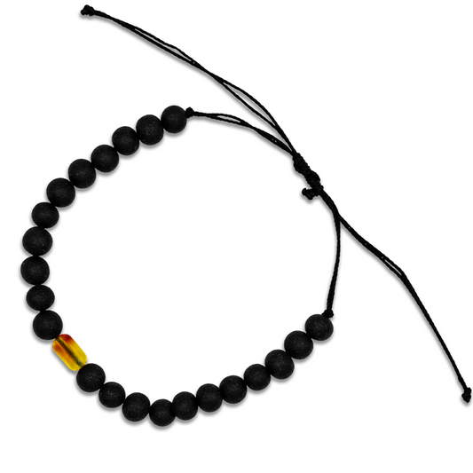 Luxurious Healing Bracelet Made of Unpolished Black and Colorless Amber