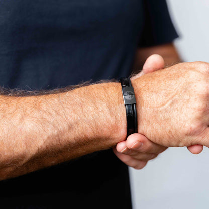 Balance Band™ Croc-Black – Handgefertigt mit Naturbernstein